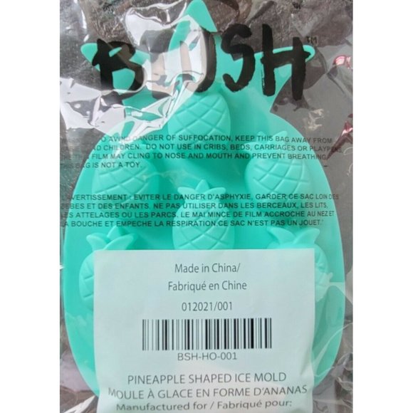 Pineapple Ice Cube Teal Tray Mold Blush Flexible Silicone FabFitFun Teal Sealed - Picture 4 of 4